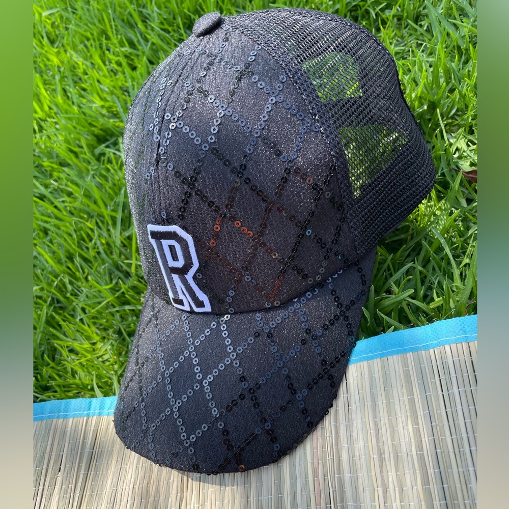 Sequin Baseball Hat “R” 🧢 Brand New